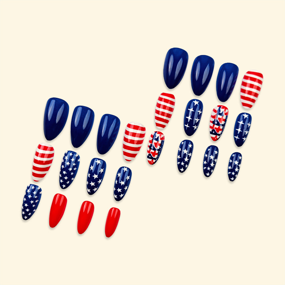 Stickers 24 Pièces de Nail Acrylique Court en forme d'amande