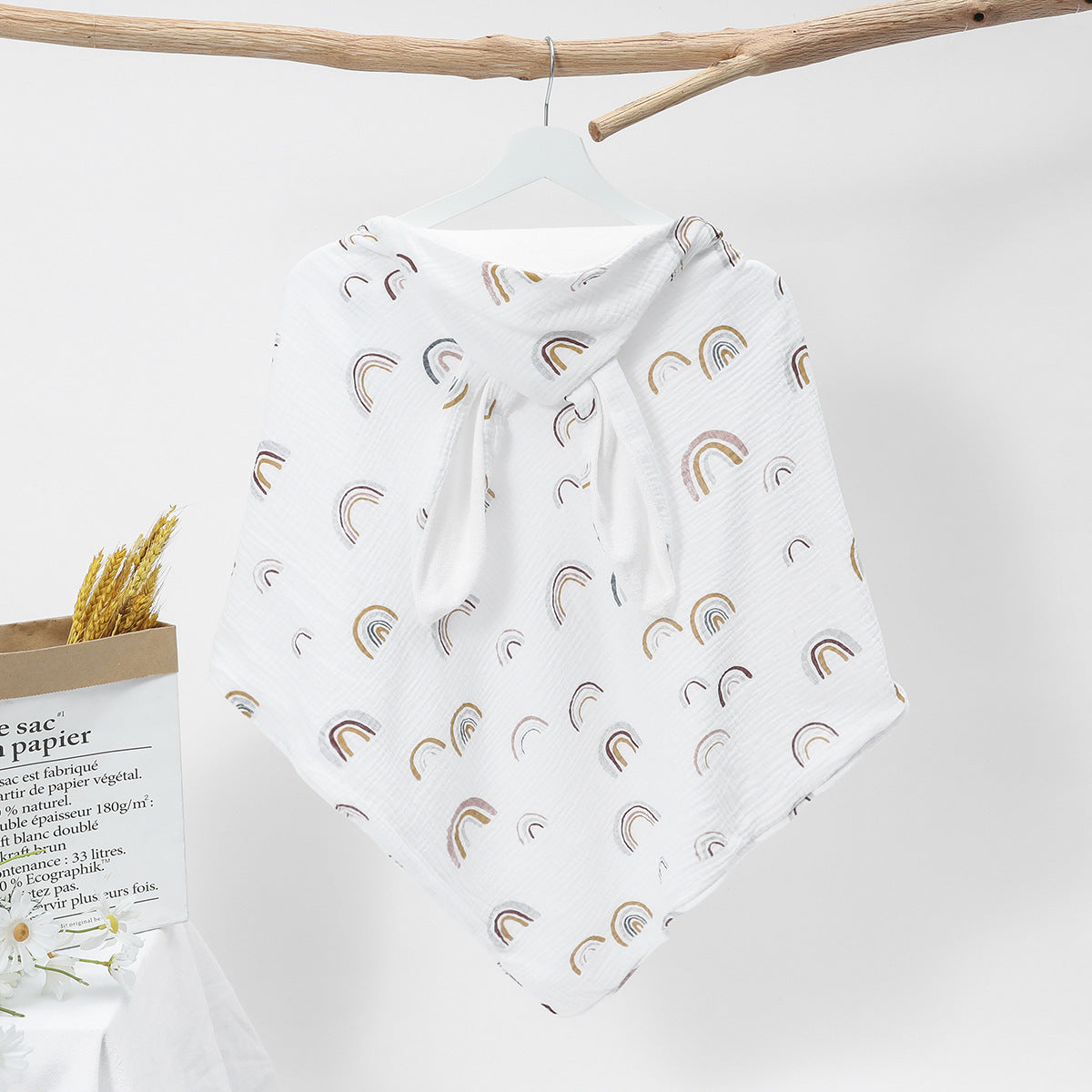 Serviette de bain bébé Pure Cotton Double couche Baignoire à capuche Gauze