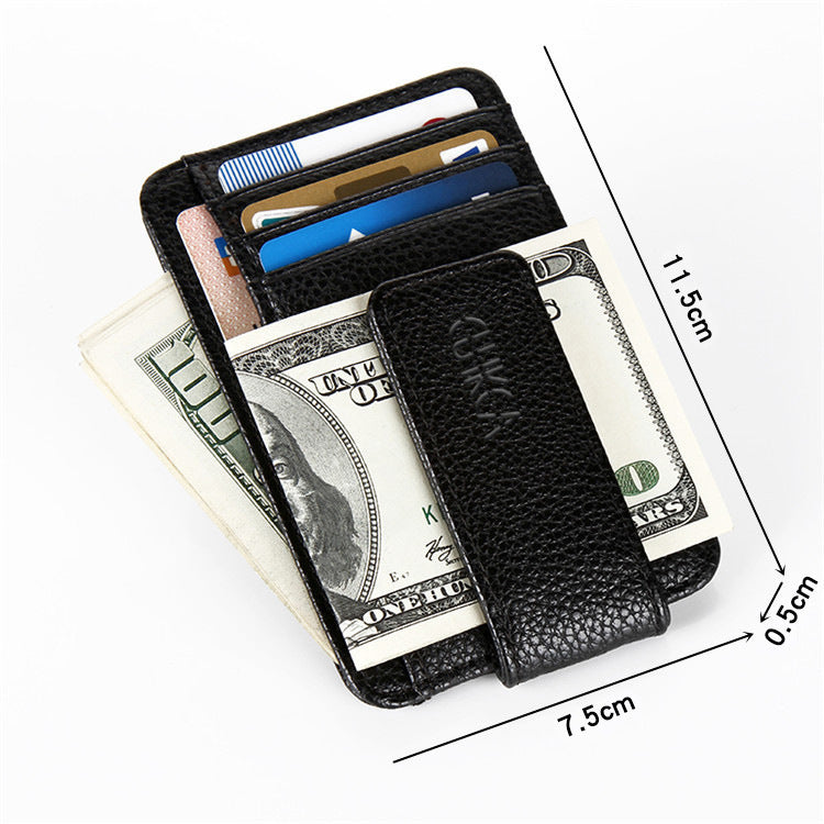 Cross border Arrivée Mode Portefeuille Hommes Porte-carte magnétique Snap Style coréen Am
