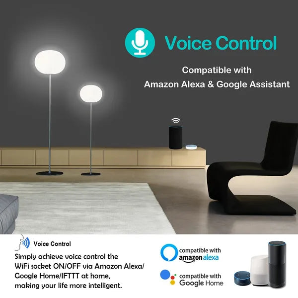 Wi-Fi Smart Plug Outlet sans fil Smart Socket App Remote Voice Control Timer Alexa Google U