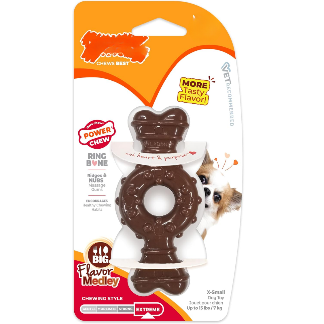 Power Chew Ring Bone Dog Toy Flavor Medley