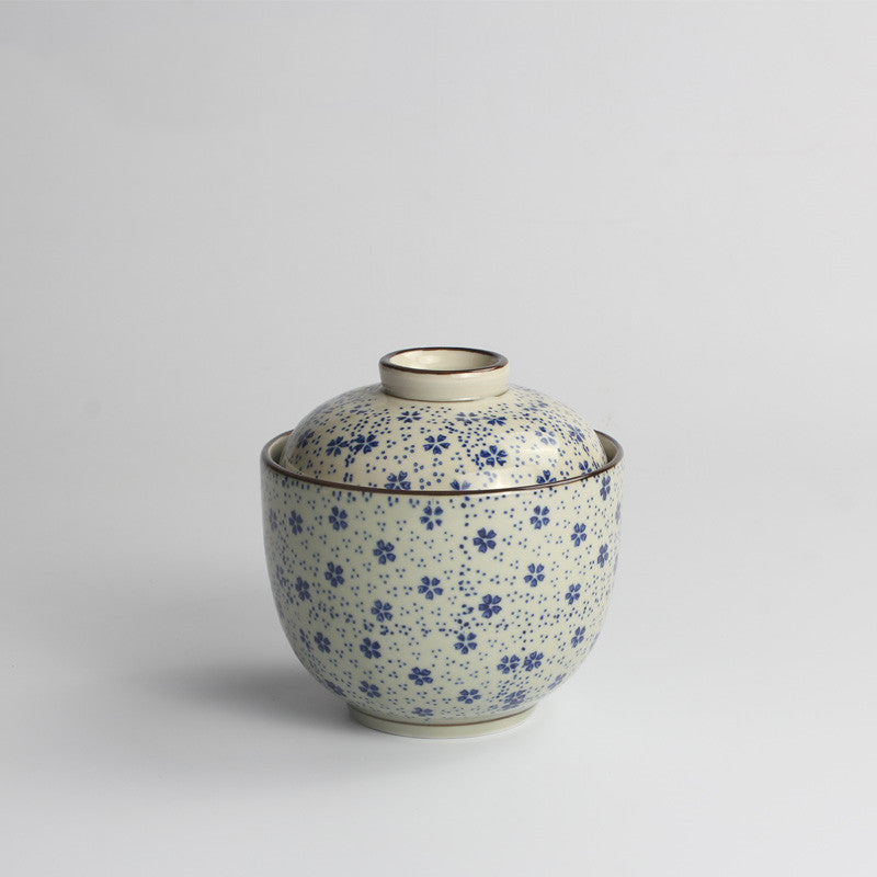 Bol de riz en céramique japonaise avec coupe de préservation de lard