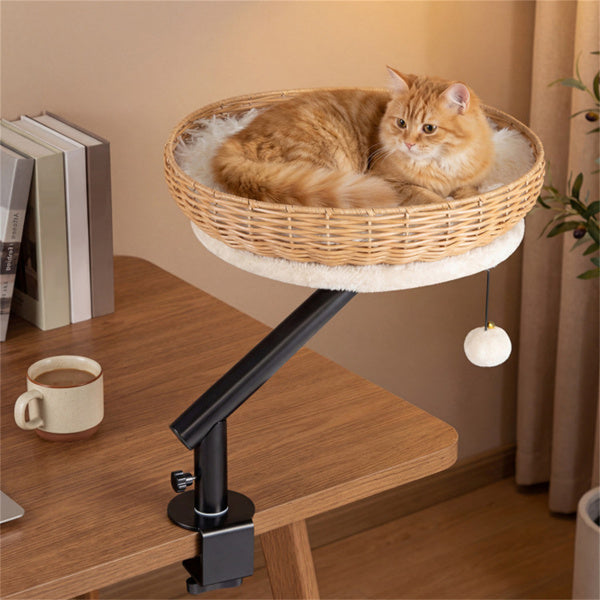 360-degree rotating desktop cat bed perch