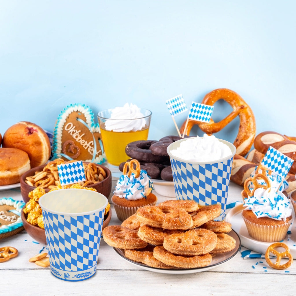 Ensemble de 20 coupes en papier du Festival de la bière - Coupes traditionnelles Oktoberfest pour les fêtes et célébrer