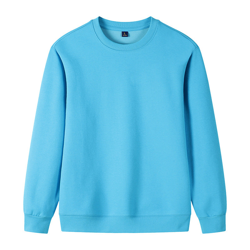 320g Epaule droite Pure coton Automne Manche longue Col rond Sweatshirt Cu