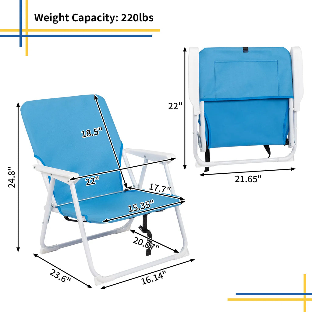 Chaise Oxford Cloth Iron Outdoor Beach Bleu