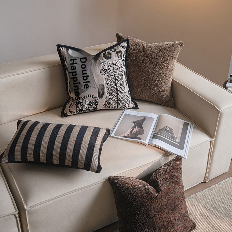 Solide-couleur lumière-luxe salon Canapé lancer oreiller