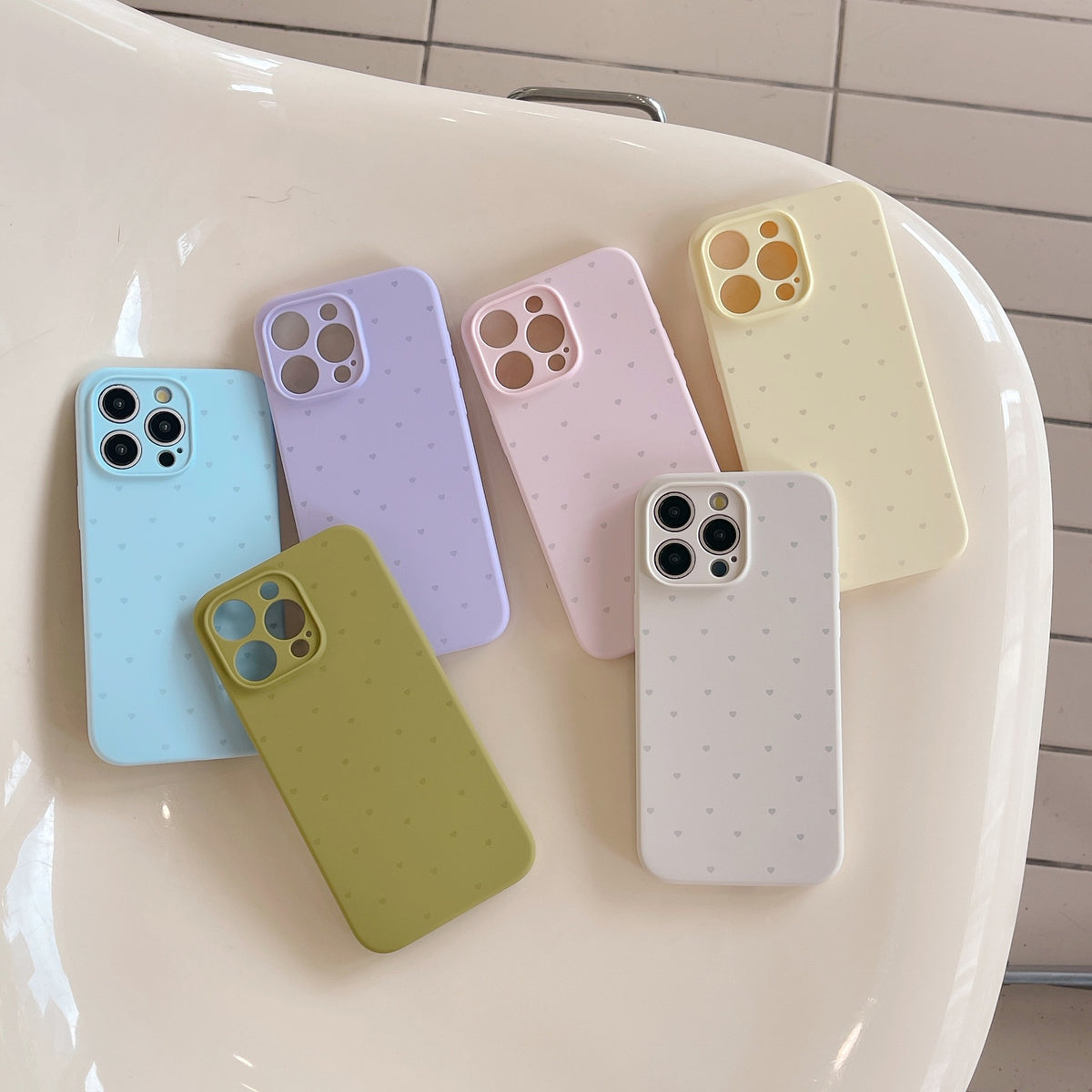 Phone Case Love Coeur Silicone liquide Buck Résistance