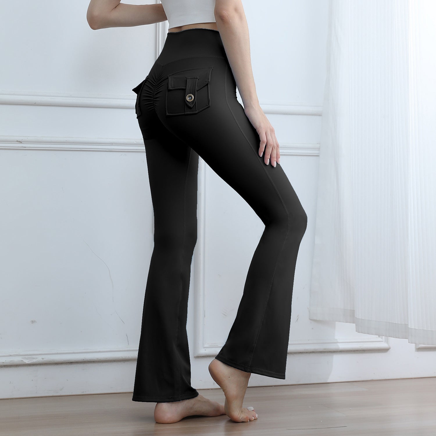 Pantalon de yoga à haute capacité de poche de pêche pour les femmes pour l'automne Et l'hiver
