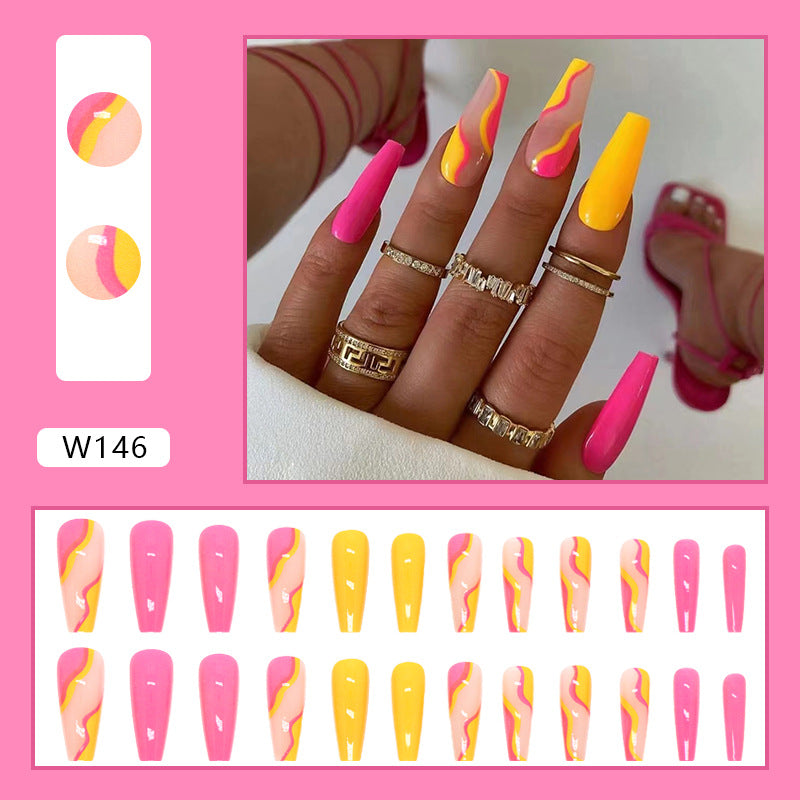 Pointe à ongles Rose jaune Rouge 24 pièces en boîte