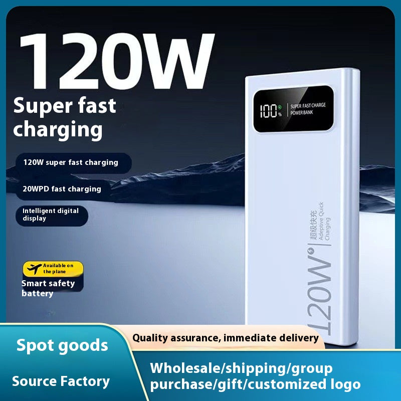 120W 20000mAh Power Bank Super Fast Charging Large Capacity Mobile Power Supply