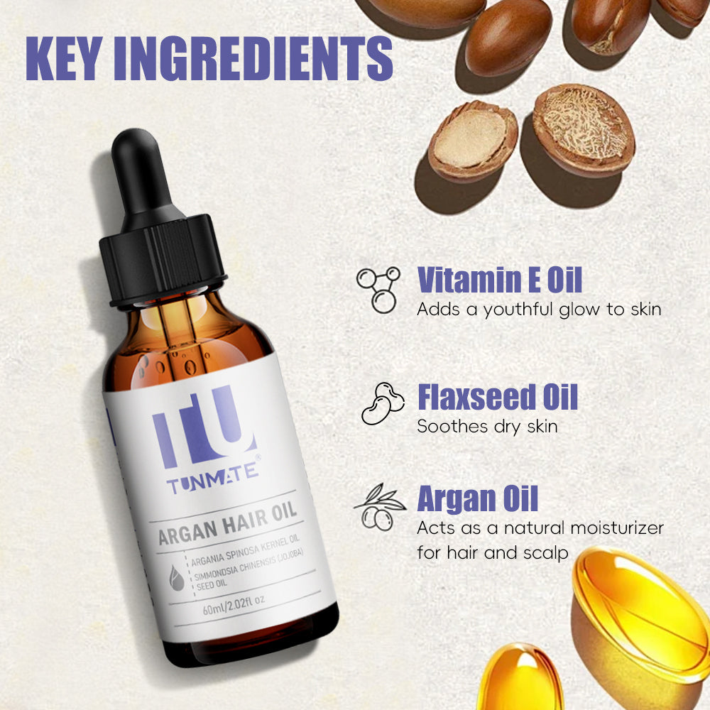Tunmate huile de cheveux d'argan marocain