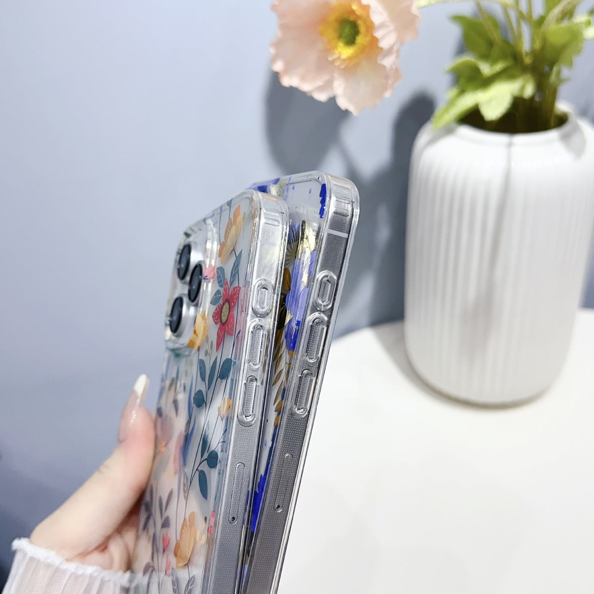 Gold Floral Phone Case with Double-Sided Lamination
