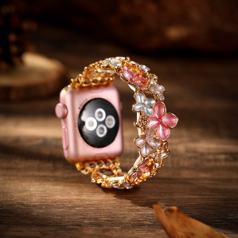 Bracelet de montre élastique floral coloré