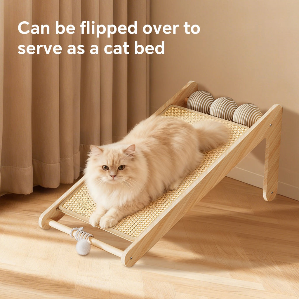 Un seul auto-pickup---L Rattan Cat poste de scratching avec joint de balle