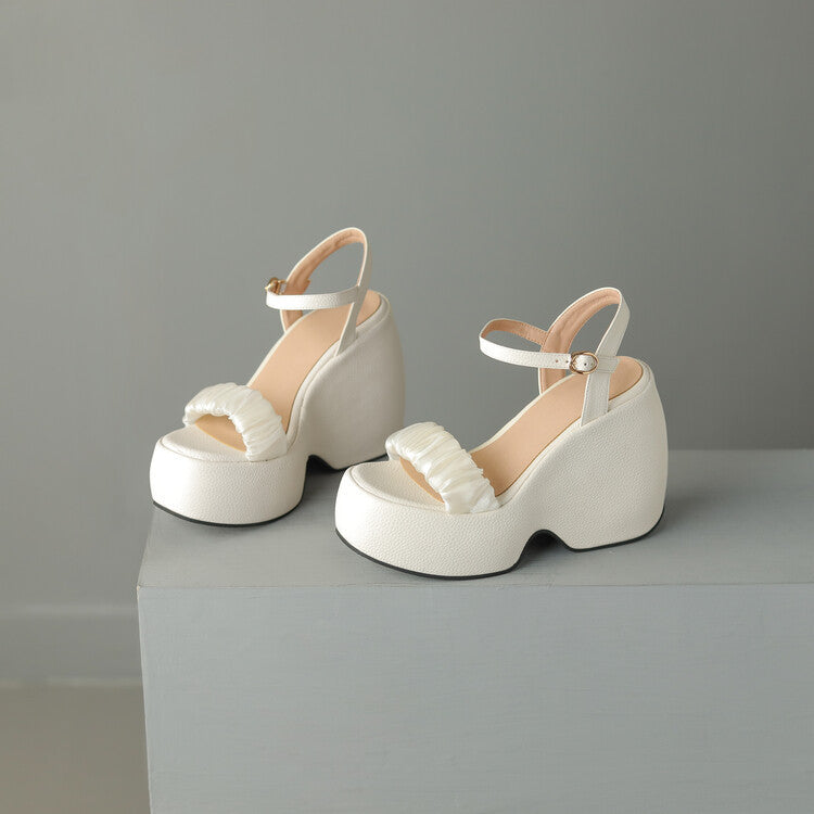 Sandales à talons ronds pour femmes, à bande unique
