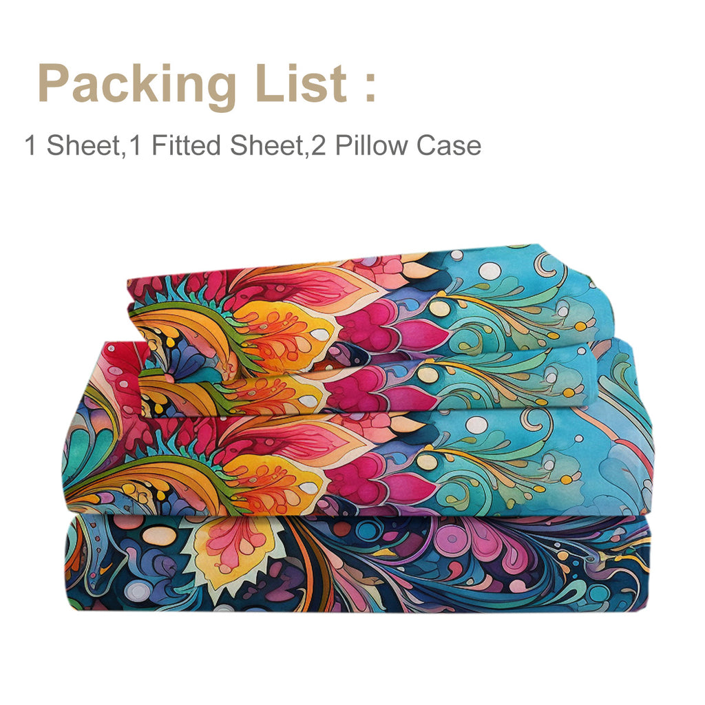 Ensemble de draps plats avec des draps de matelas de poche profonde