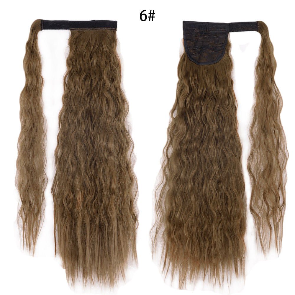 Ponytail Perruque Eau Wave Velcro Bande chimique fibre haute température soie