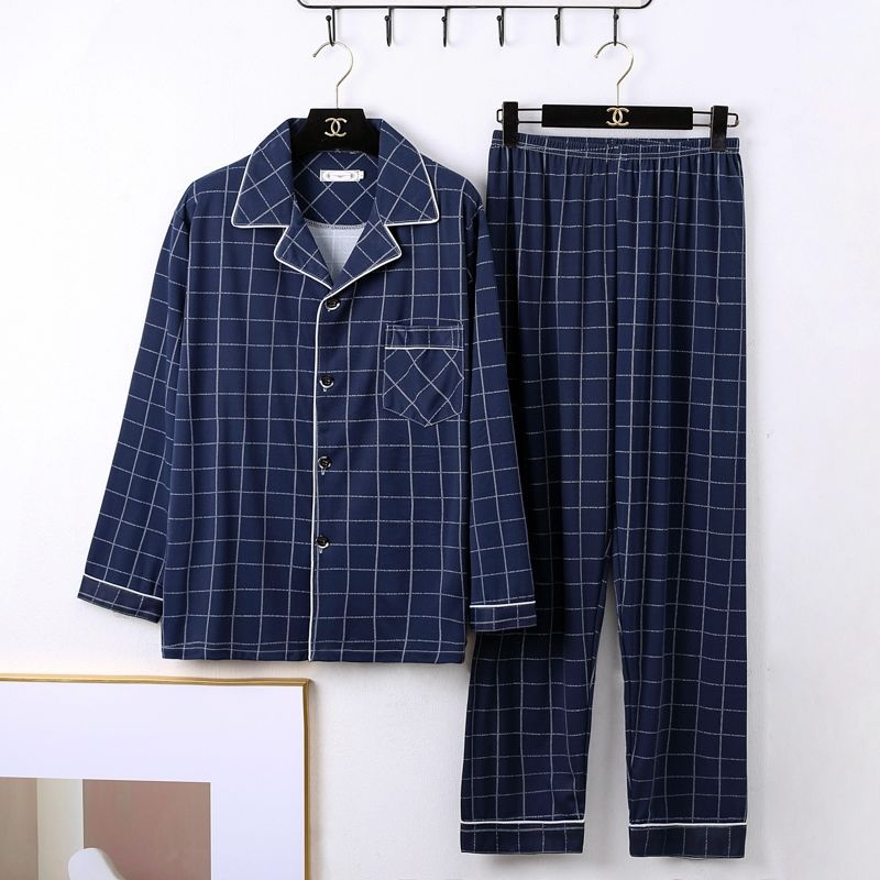 Hommes Minimalist Long Sleeve Loungewear Pajamas