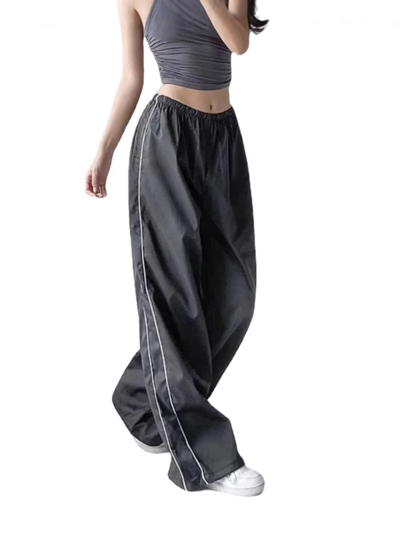 L'été des femmes arrivée Unique cordon latéral Casual élastique taille multi couleur pantalons longs
