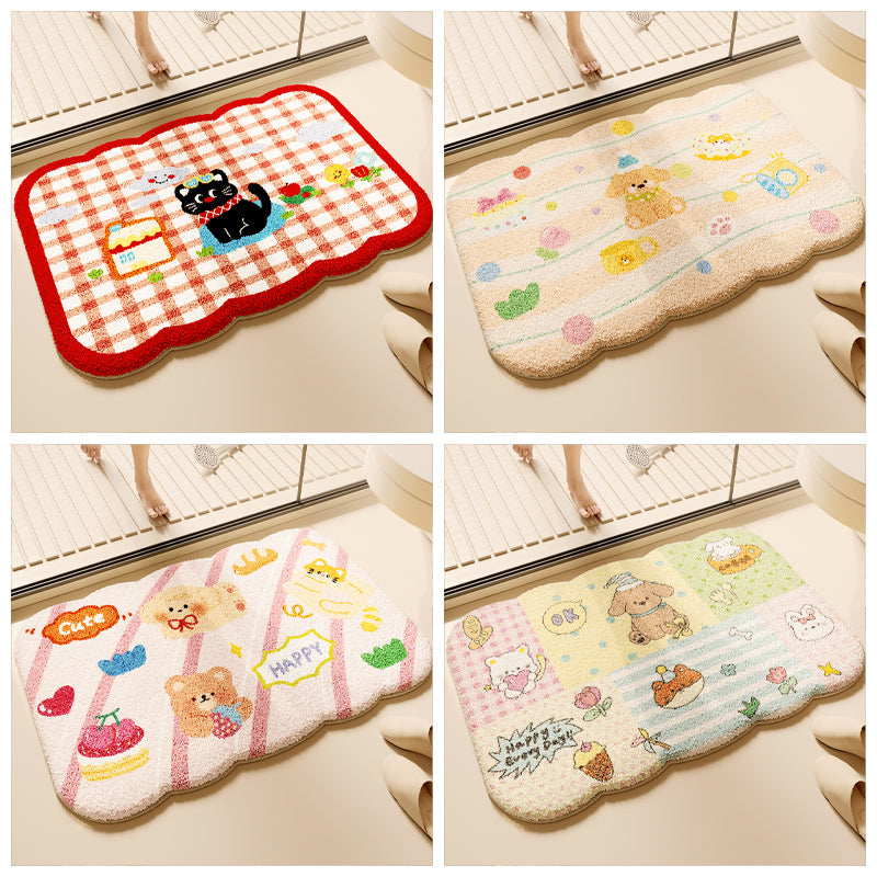 Tapis de salle de bain en peluche épais absorbant l'eau