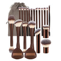 Brosse de maquillage en aluminium brun