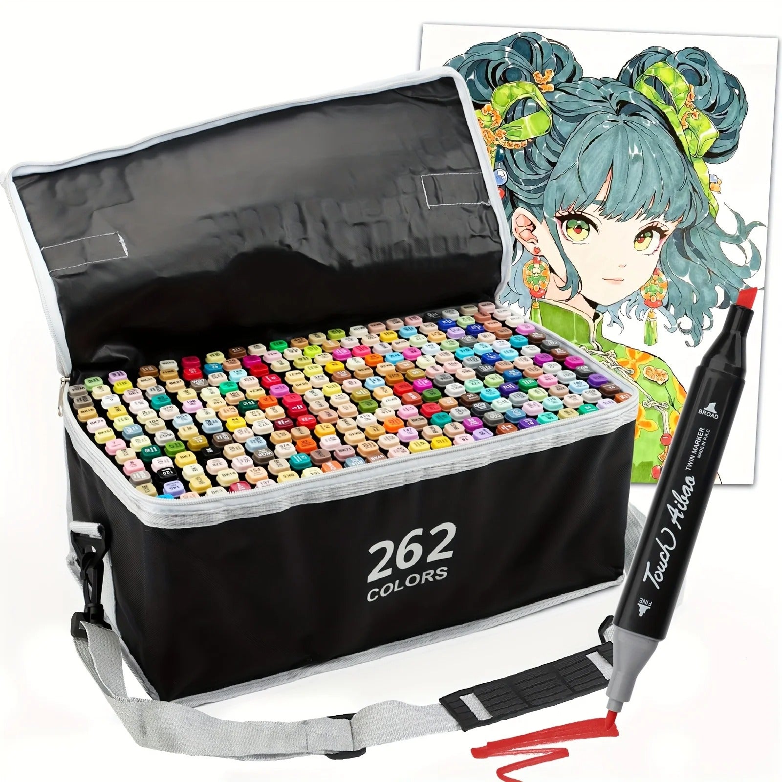 262 Couleur double-tip Marqueur Set Quick-Dry Marqueurs de croquis pour la peinture de dessin professionnel