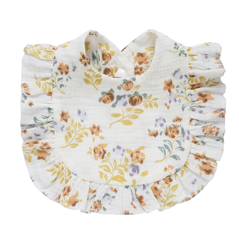 Bib de dentelle en coton pur imprimé pour enfants