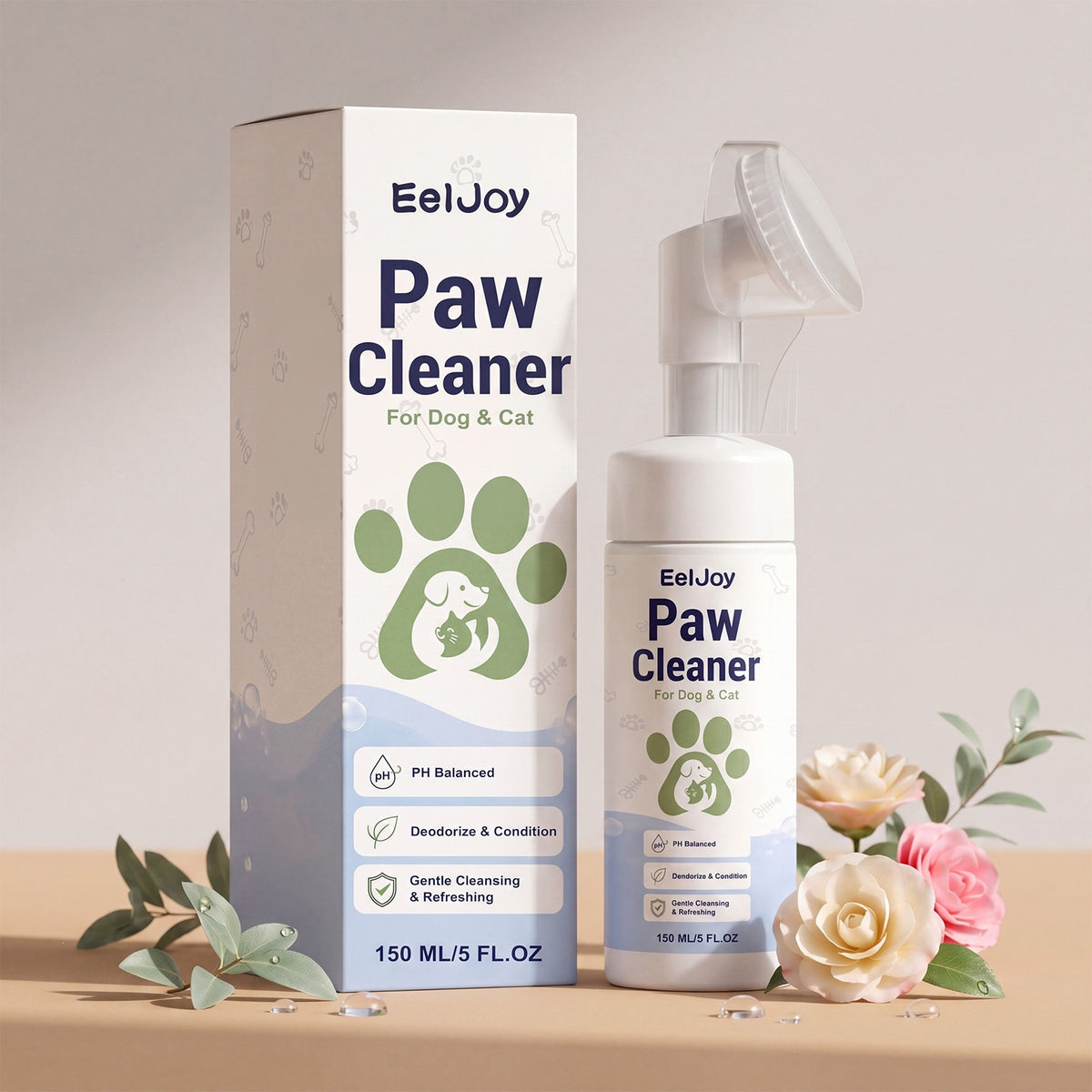 Eeljoy Pet Paw Nettoyage de mousse Nettoyage et désodorisation liquide pour chiens et chats