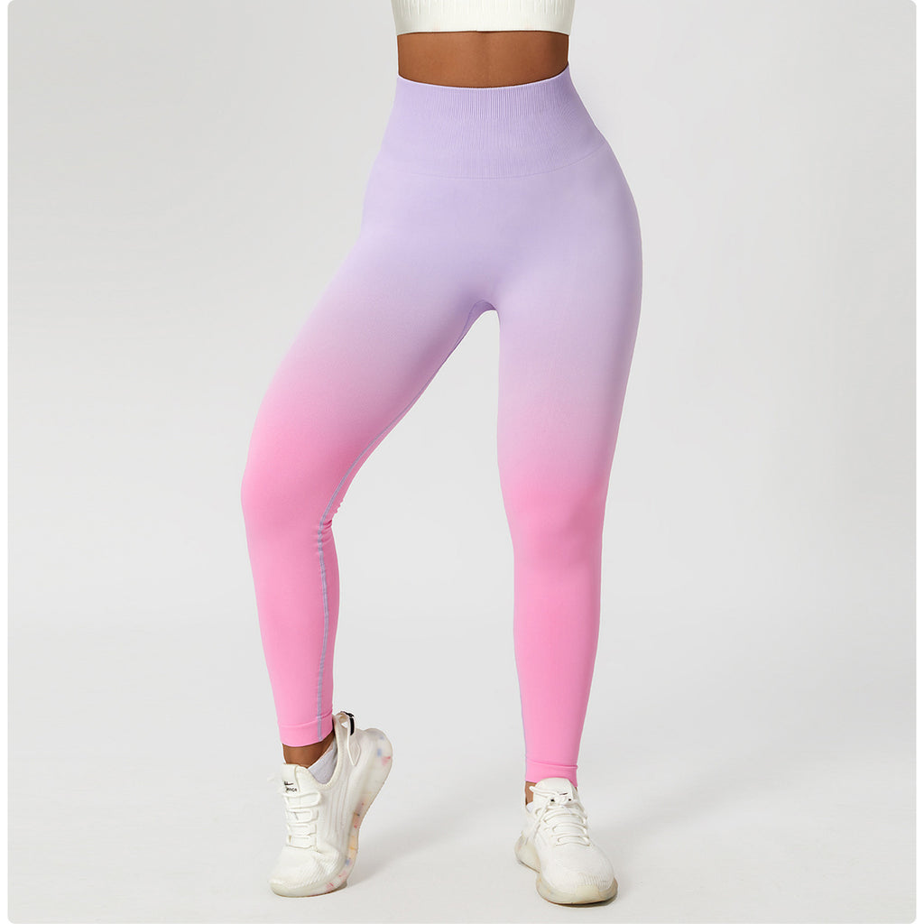 Gradient Fitness High Waist Sportswear Tight Pantalons extérieurs