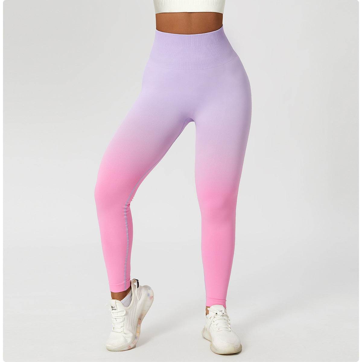 Gradient Fitness High Waist Sportswear Tight Pantalons extérieurs