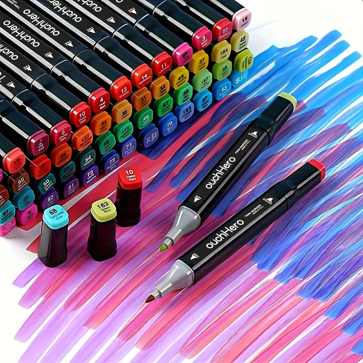 262 Couleur double-tip Marqueur Set Quick-Dry Marqueurs de croquis pour la peinture de dessin professionnel
