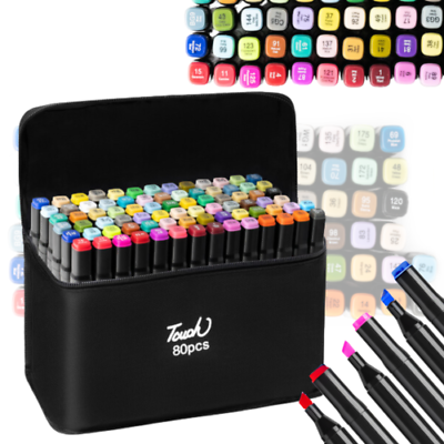 80 Farbe Acrylstifte Marker Set Stylo permanent bricolage Graffiti Sketch Dual Pen