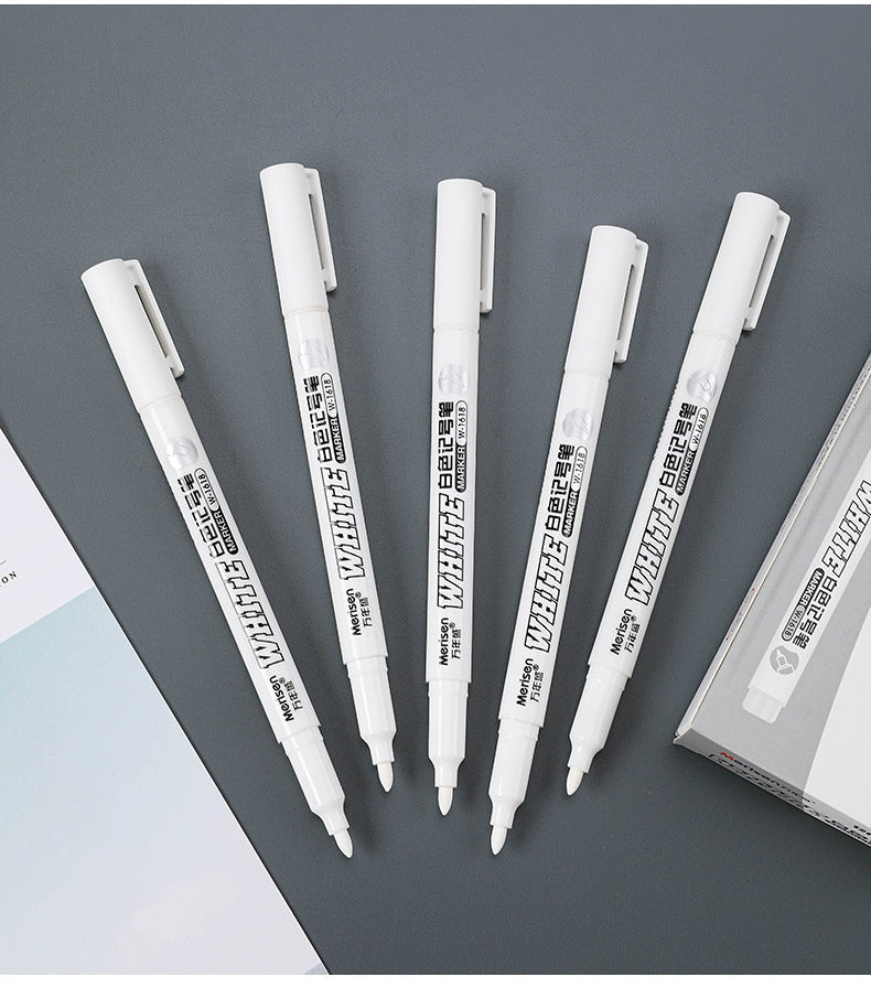Super blanc éblouissant tête fine séchage rapide stylo de peinture étanche