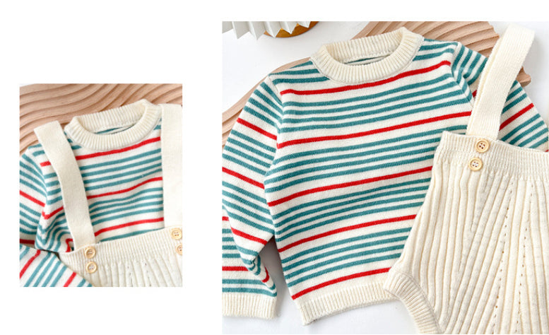 Garçons et filles Fashion Striped Knitted Top