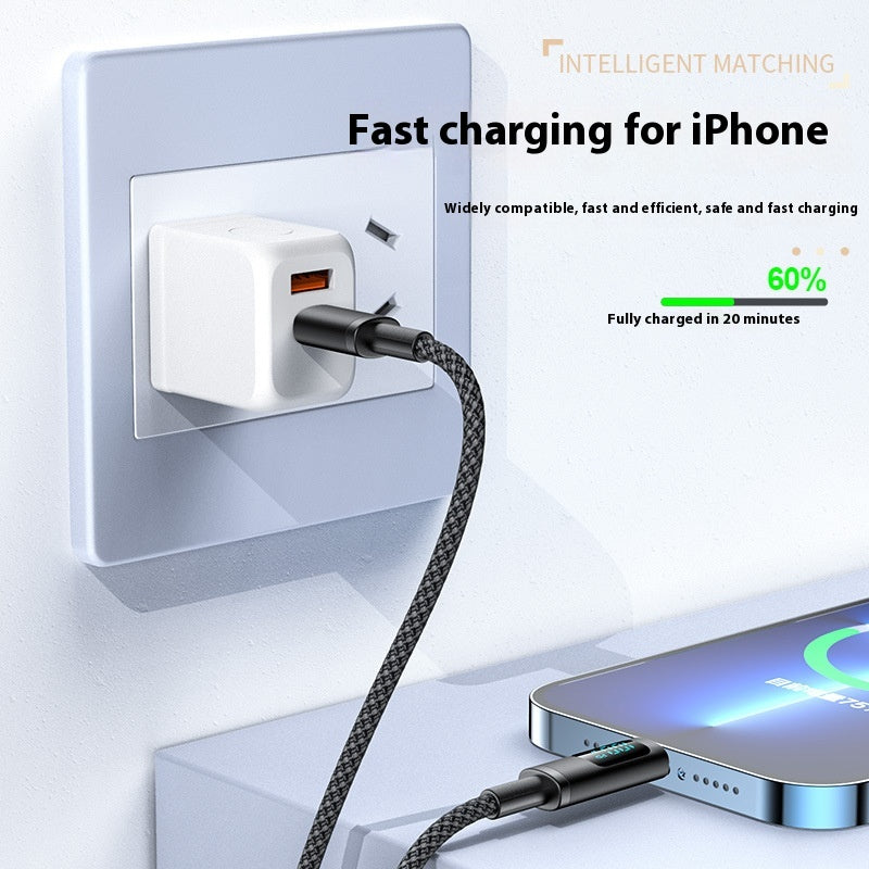 Digital Display Dual Type-C Fast Charging Mobile Phone Data Cable