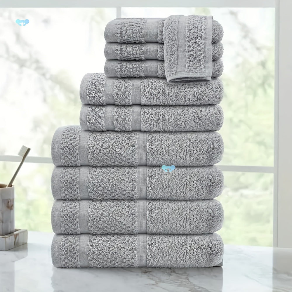 Ensemble de bain en coton absorbant de 10 pièces