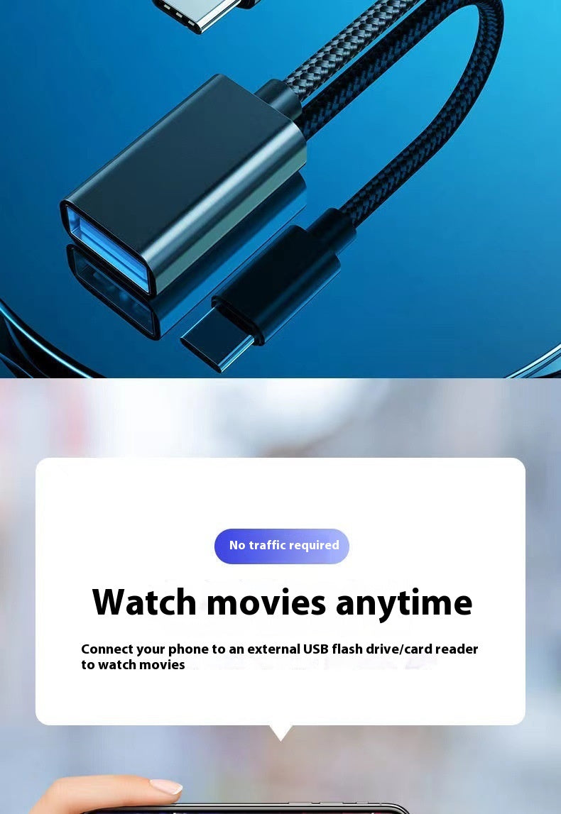 OTG USB Adaptateur Cable Phone Fast Charge Car Read USB Drive