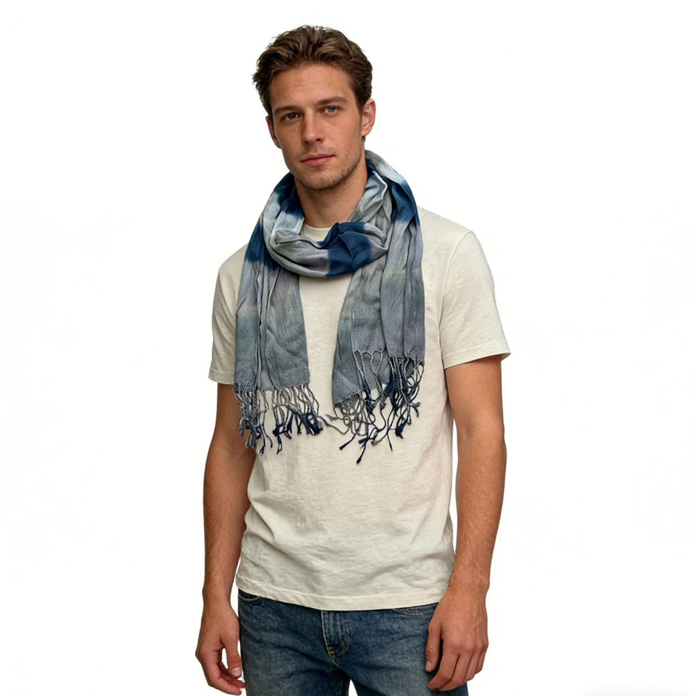 Écharpe à viscose imprimée marine 2pcs