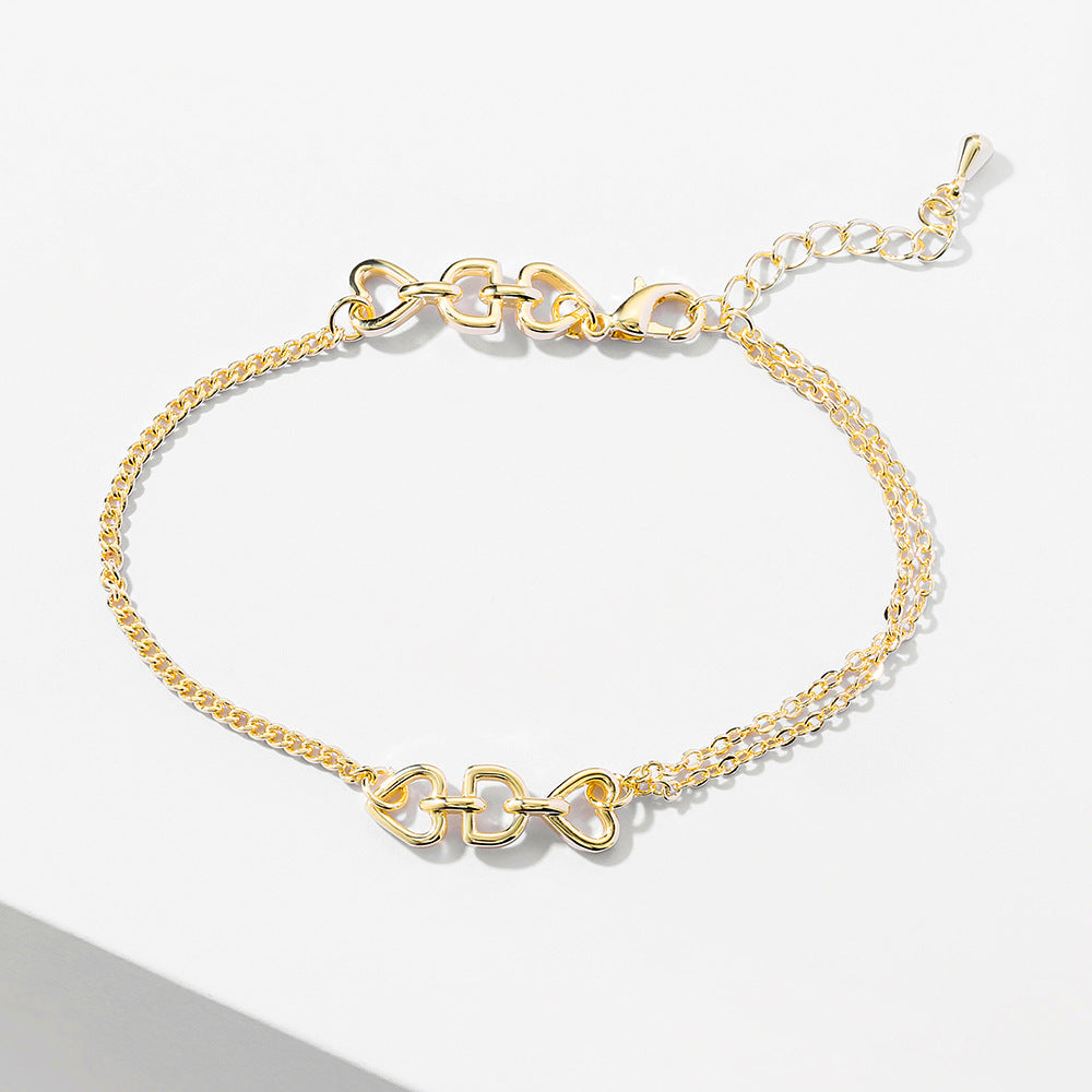 Minimalist Love Lettre D Boucles d'oreilles Bracelet