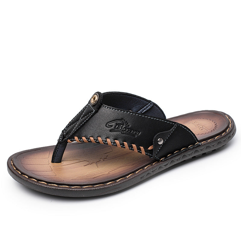 Été Extérieur Flip-flops Casual cuir Plage Sandales Hommes Sandales de grande taille