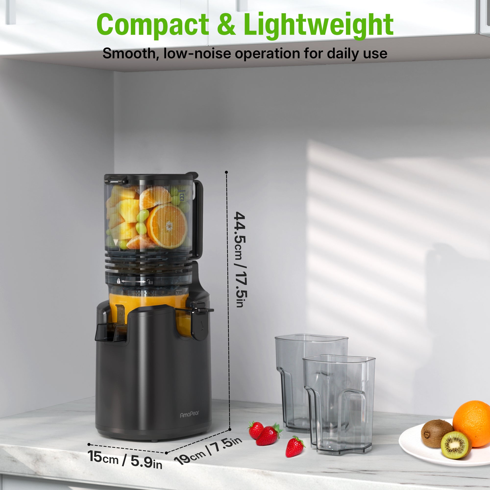 Cold Press Juicer avec 6 po. Large Feed Chute