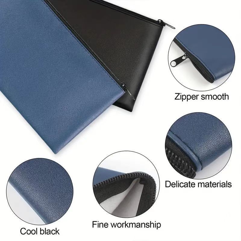 Sac de rangement minimaliste de poche zippée en cuir
