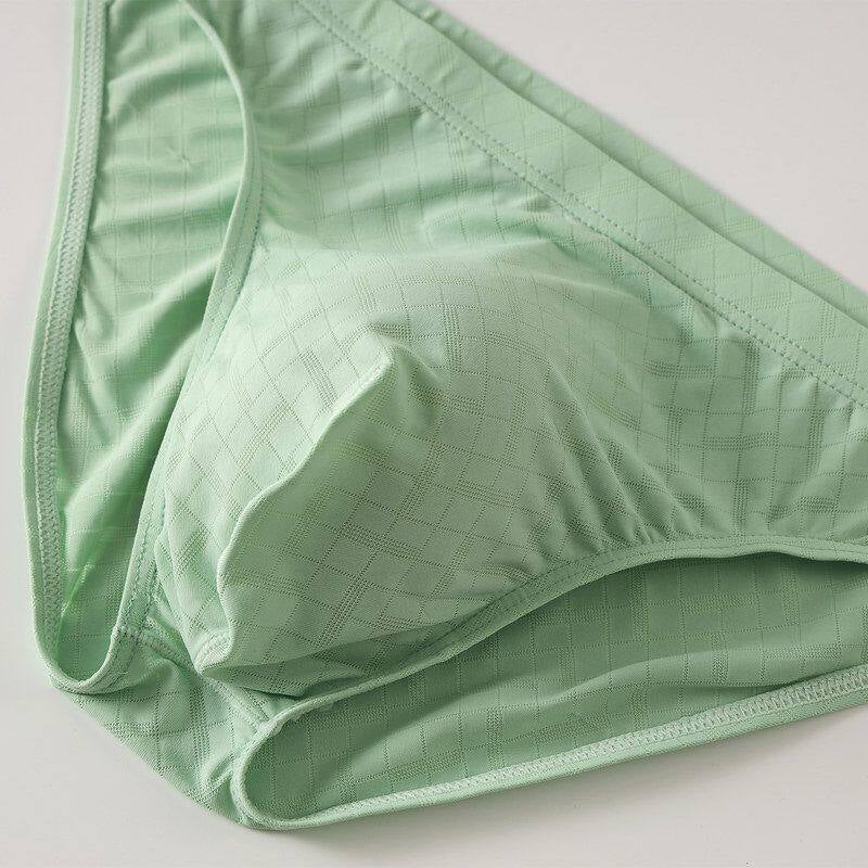 Hommes Silk glacé Transparent slips mince taille basse Sexy
