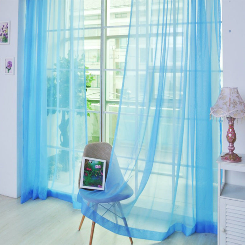 Solid Color Glass Mesh Rideaux Couleur transparente Rideau prêt à l'emploi sans punch