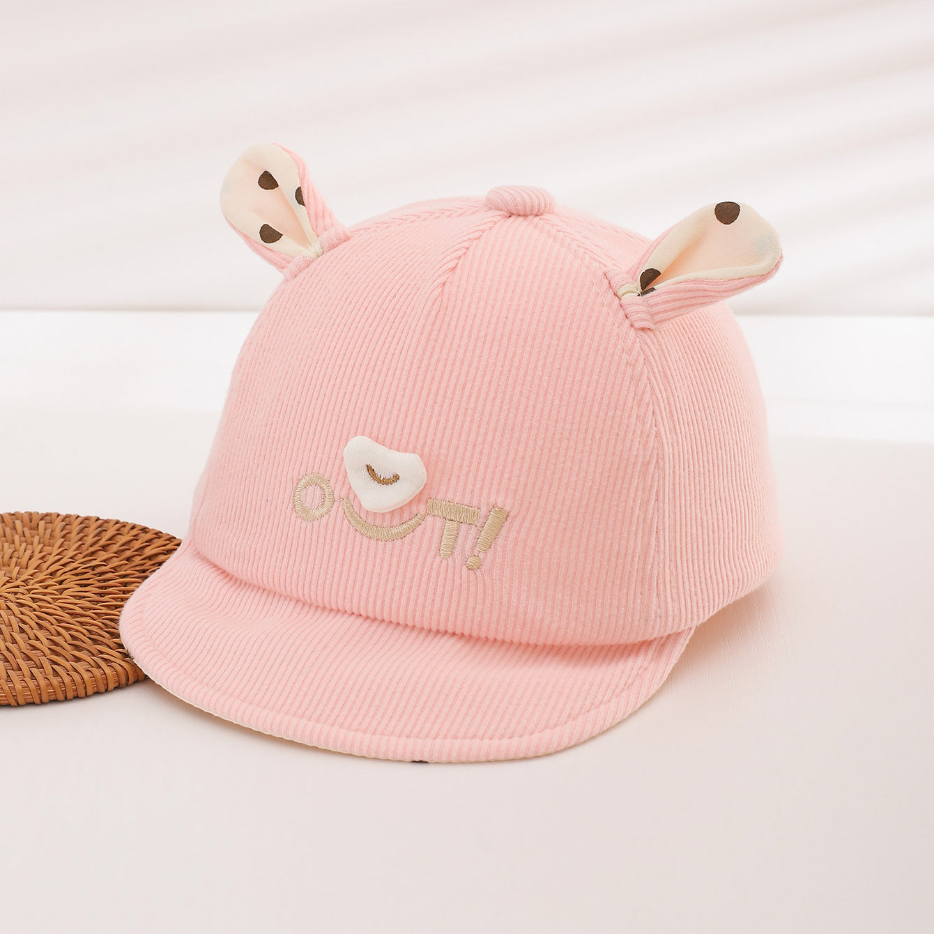 Printemps et automne Garçons et filles' Polka-dot oreille doux Corduroy mignon casquettes de baseball sont la combinaison