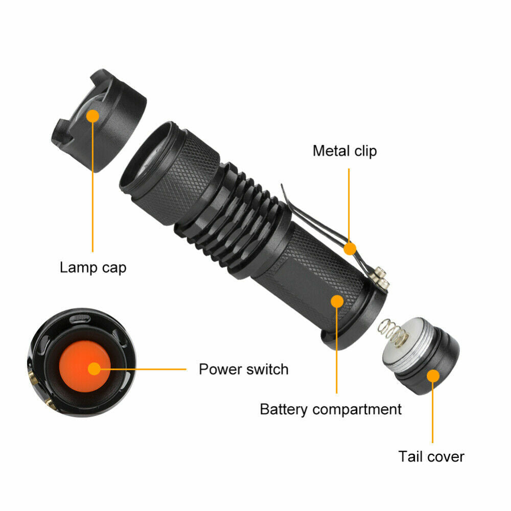 Lampe de poche UV Ultra Violet Lampe de poche portatif Petite lampe de poche 395nm Mini lumière Inspectio