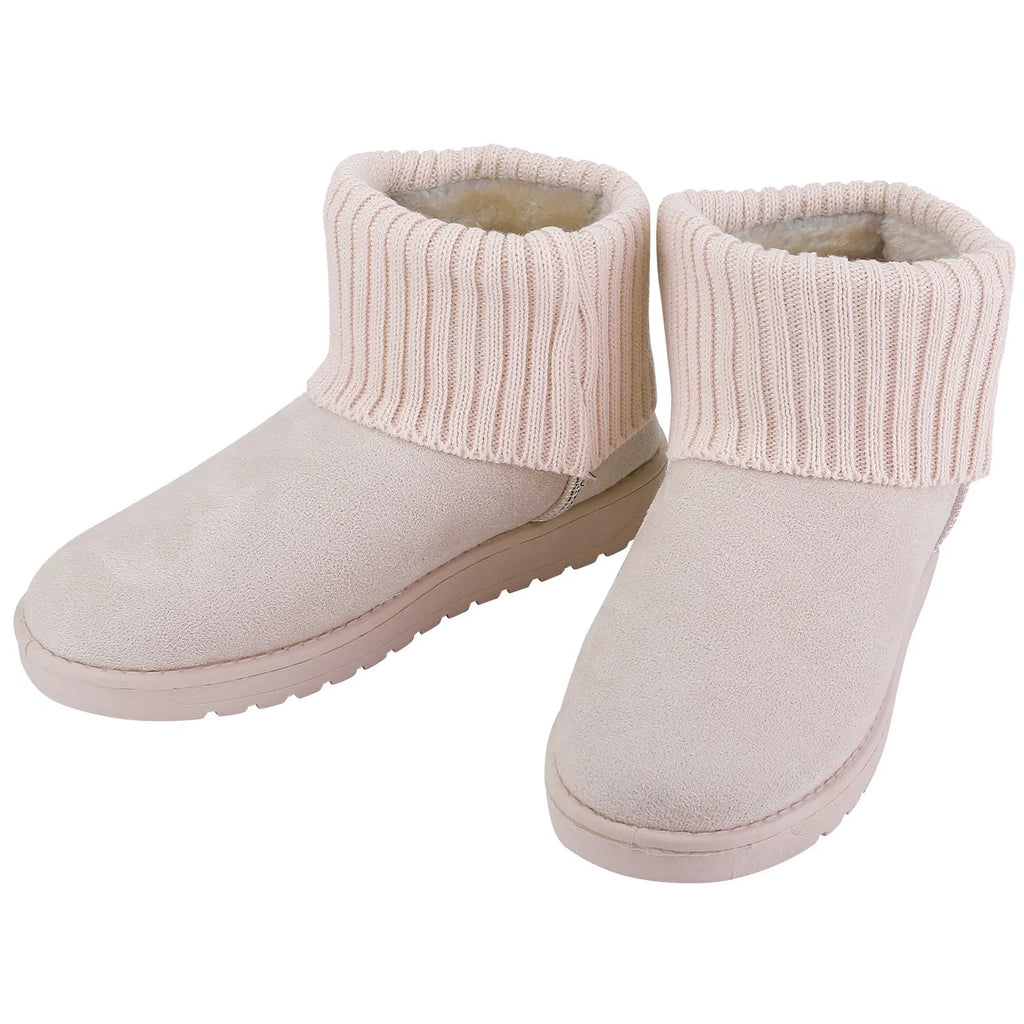 Femmes Lady Bottes de neige Suede Mid-Calf Botte Chaussures en peluche courte Chaussure chaude avec antidérapant