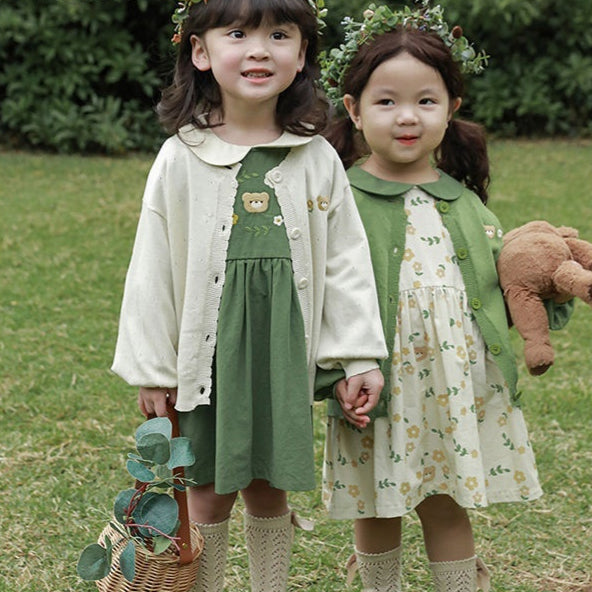 Robe de coton à col rond pour tout-petits Et les enfants