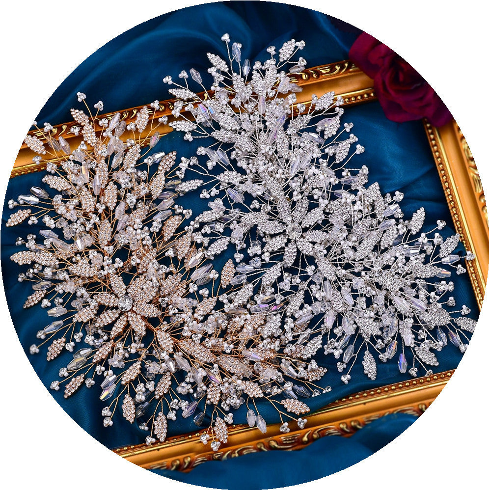 Accessoires pour cheveux de mariée créatifs exagérés dorés